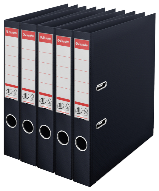 Lever arch file Esselte Vivida No.1 multipack 50mm A4 5 pieces black