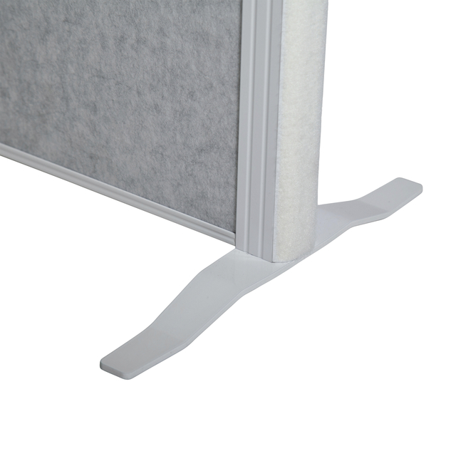 Scheidingswand MAUL akoestiek Uplight lichtgrijs wit frame op voet