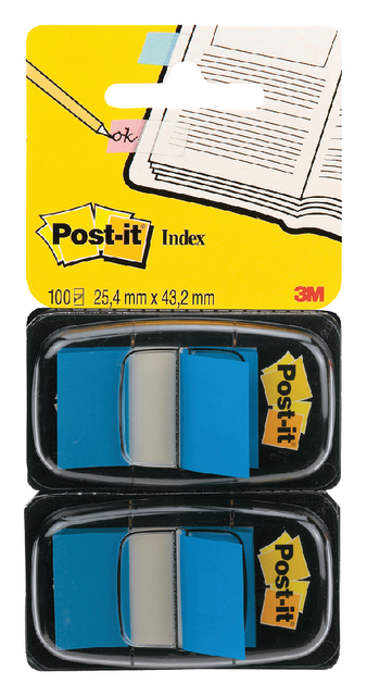 Index tabs Post-it 680 25.4x43.2mm duopack blue 2x 50 tabs