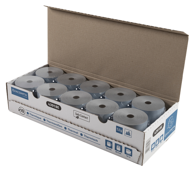 Telrol Exacompta 80mmx76m kern Ø12mm SafeContact thermisc
