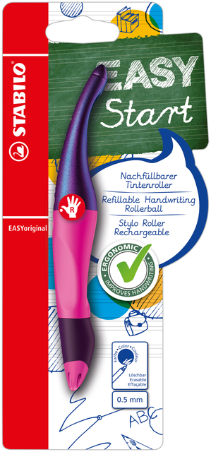 Rollerpen STABILO Easyoriginal rechtshandig holograph edition medium magenta blister à 1 stu