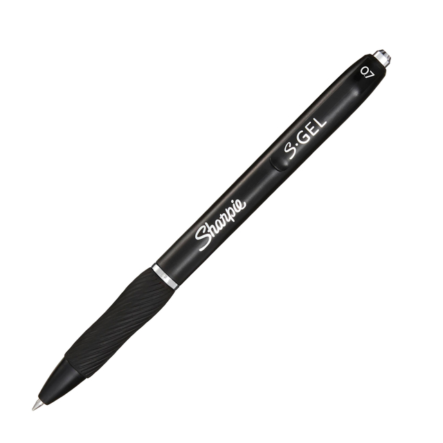 Gelschrijver Sharpie S-gel medium zwart blister à 3 stuk