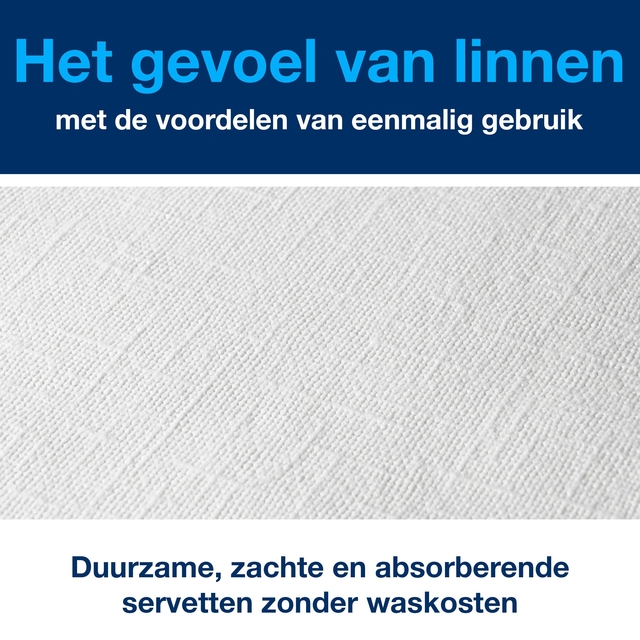 Dinerservet Tork Linstyle Premium 1/8 vouw 1-laags 390x390mm 50 vel wit 478180