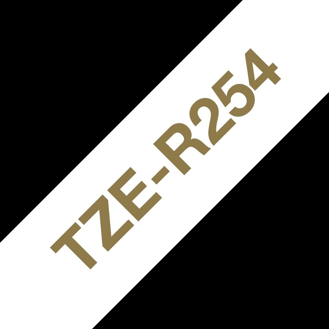 Labeltape Brother P-touch TZe-R254 24mm goud op wit