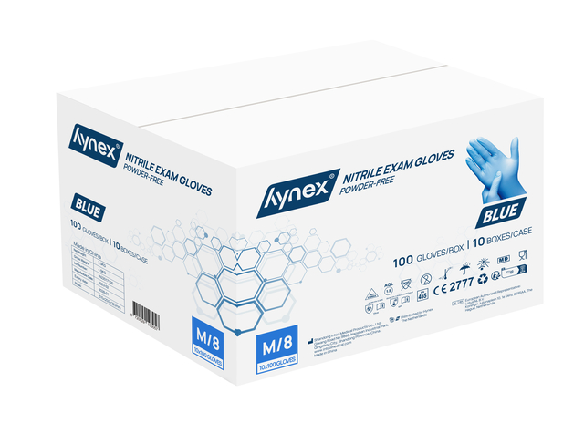 Handschoen Hynex M nitril blauw pak à 100 stuk