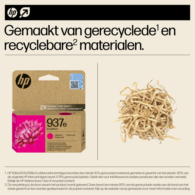 Inktcartridge HP 4S6W7NE 937E Evomore rood