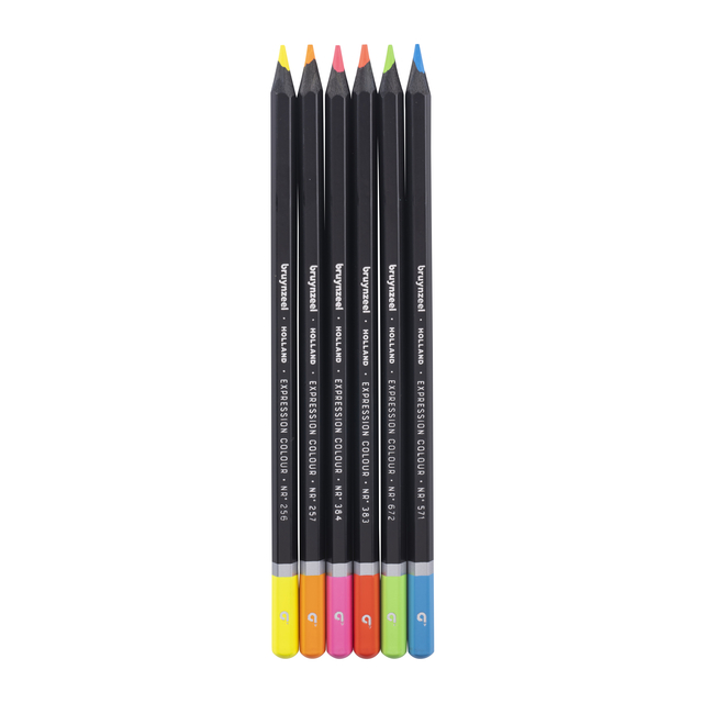 Kleurpotlood Bruynzeel 6 stuks neon kleuren