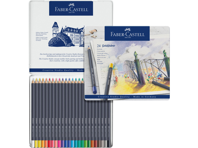 Kleurpotloden Faber-Castell Goldfaber assorti blik à 24 stuk