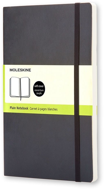 Notitieboek Moleskine pocket 90x140mm blanco soft cover zwart