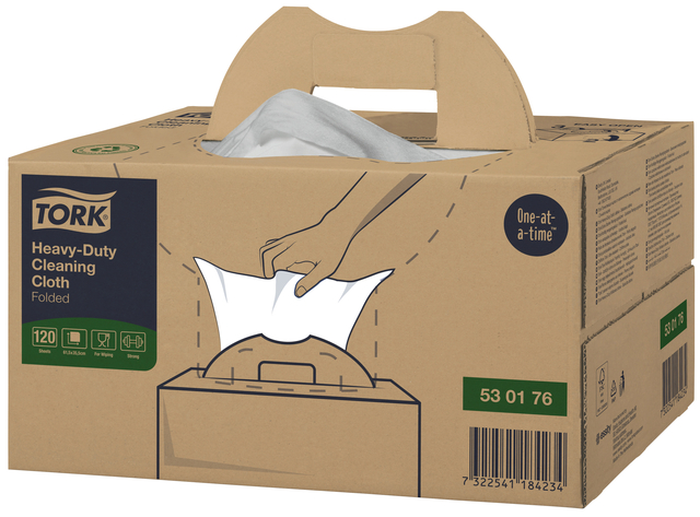 Cleaning cloth Tork Heavy-Duty W7 sheet dosage 120 cloths white 530176