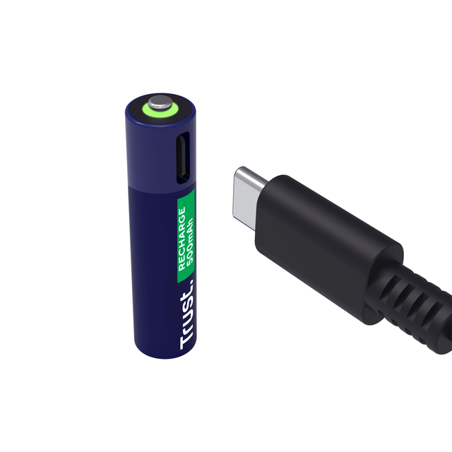 Batterij Trust USB-C oplaadbaar AAA 2 stuks
