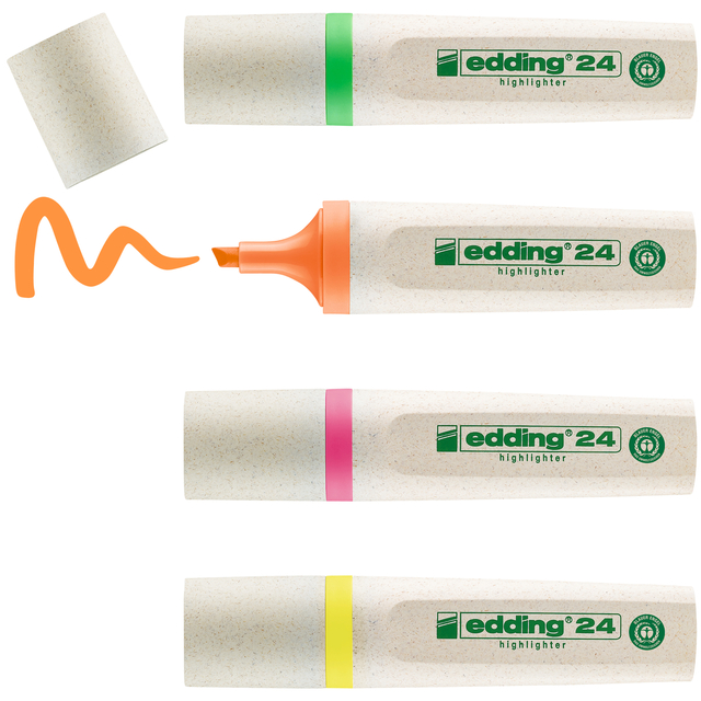 Markeerstift edding 24 EcoLine assorti set à 4 stuks