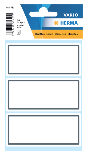 Book labels 82x36mm grey frame 6 sh.