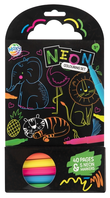 Colouring Book 15x15 cm 40 sheets 5 neon markers