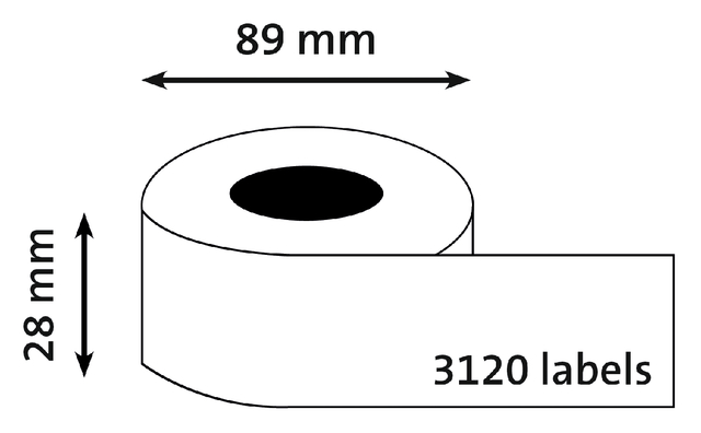 Etiket Dymo LabelWriter adressering 28x89mm 24 rollen á 130 stuks wi