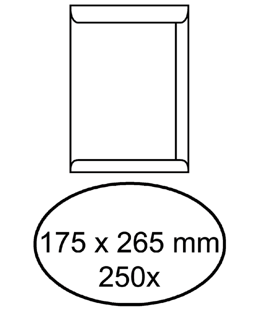 Pocket 175x265mm ss white 100gsm