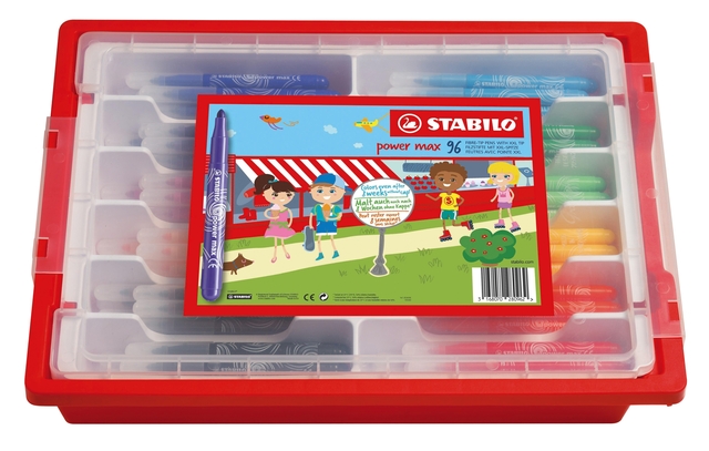 Viltstift STABILO power Max 980 XL assorti classpack à 96 stuk