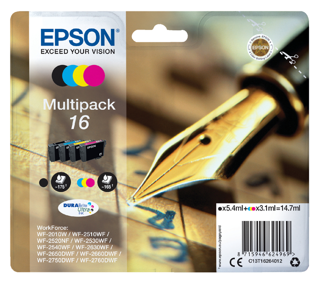 EPSON 16 ink cartridge black + tri-col