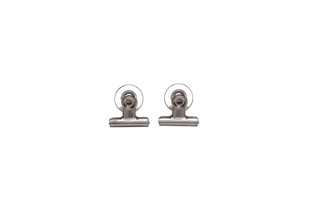 Papierklem MAUL Bulldog met magneet 40mm zilver 2 stuks