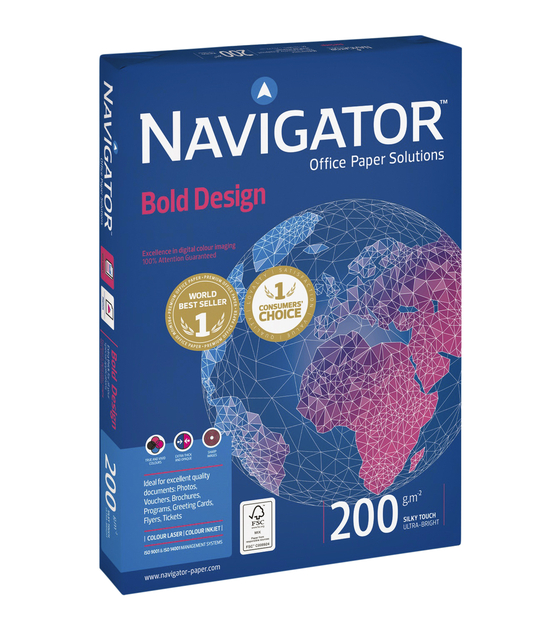 Copy paper Navigator Bold Design A4 200gr white 150 sheet