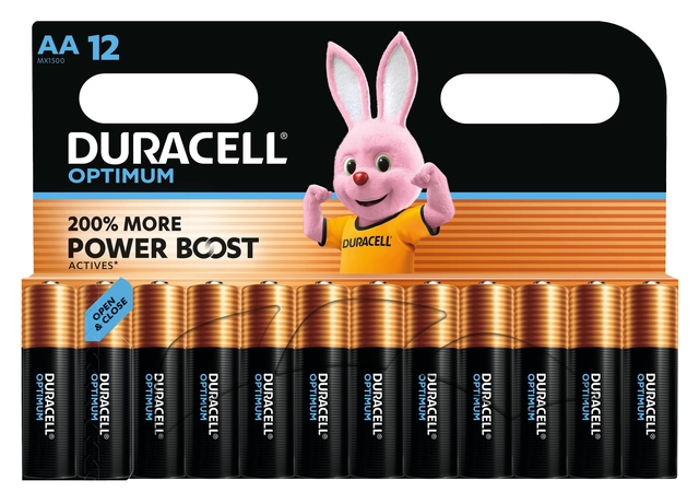 Batterij Duracell Optimum 200% 12xAA
