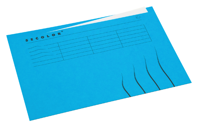 Folding folder Secolor with tab border A4 100% recycled cardboard 250 gr Blue