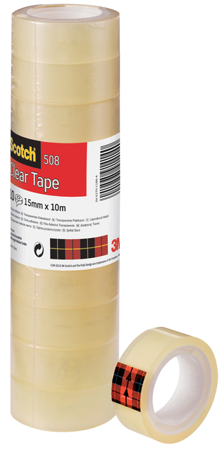 Adhesive tape Scotch 508 15mmx10m clear 10 rolls