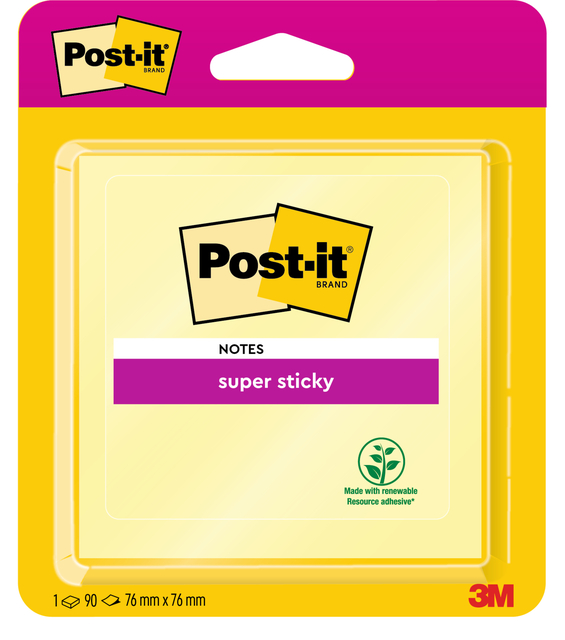 Memo pad Post-it 6920 Super Sticky 76x76mm yellow