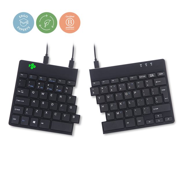 R-Go Split Ergonomic Keyboard, QWERTY (US), black, wired