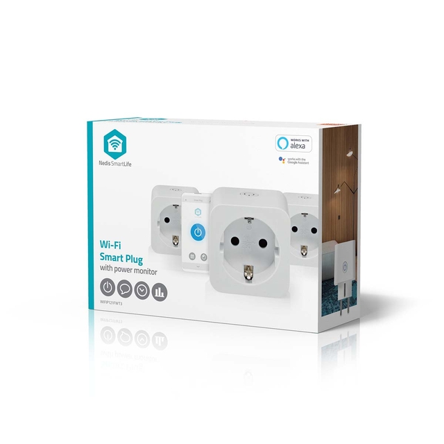 Slimme stekker Nedis Smartlife Wifi 3 stuks wit
