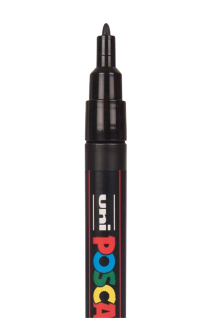 Verfstift Posca PC3M fijn assorti set à 8 stuk