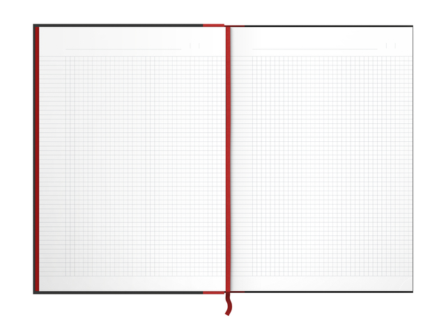 OXFORD Black n' Red A4 Hardback Casebound Notebook 5mm Squares 192 Pages Black