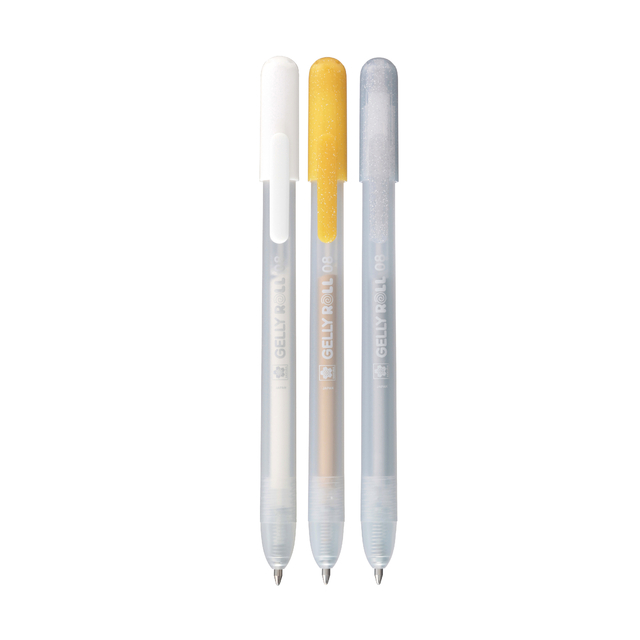 Gelschrijver Sakura Gelly Roll Special 08 klikfunctie set à 3 kleuren gou