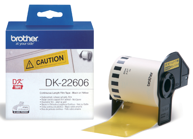 BrotherPTouchTapeYelFlm62x15.24 DK22606