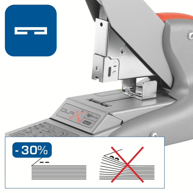 Nietmachine Rapid Supreme duax heavy duty 170 vel zilver/oranje