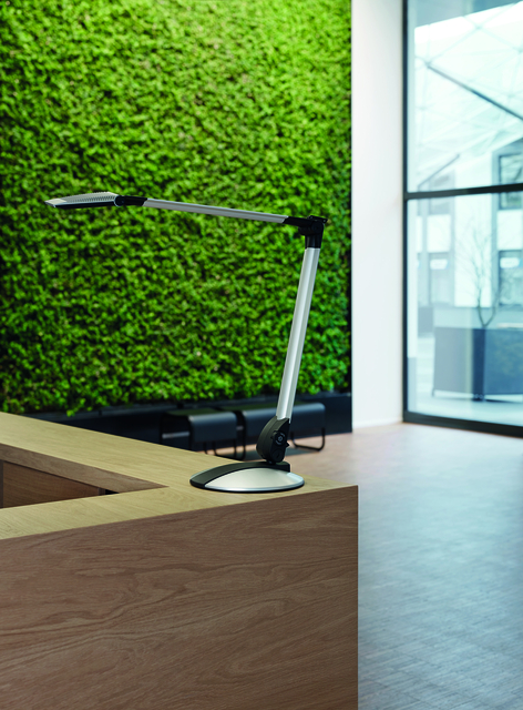 Bureaulamp MAUL Optimus LED dimbaar voet zilver