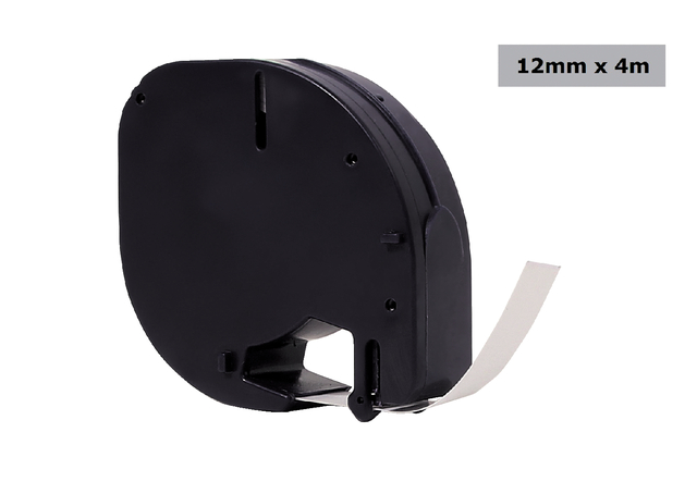 Label tape Quantore 12267 12mmx4m transparent black