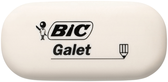 Gum Bic Galet pvc vrij zacht potlood wit blister à 3 stuk