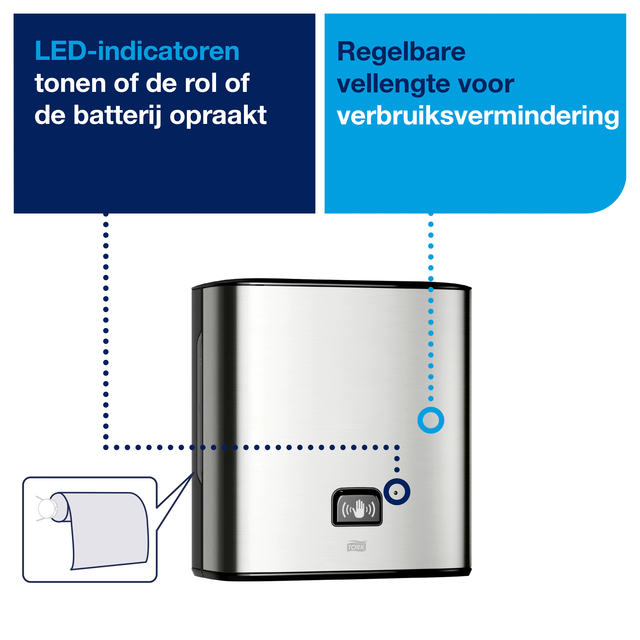 Towel dispenser Tork Matic with sensor H1 stainless steel 460001