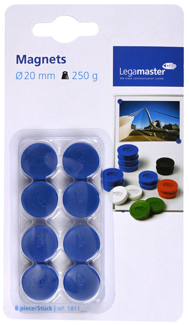 Legamaster magnet 20mm blue 8pcs C&C