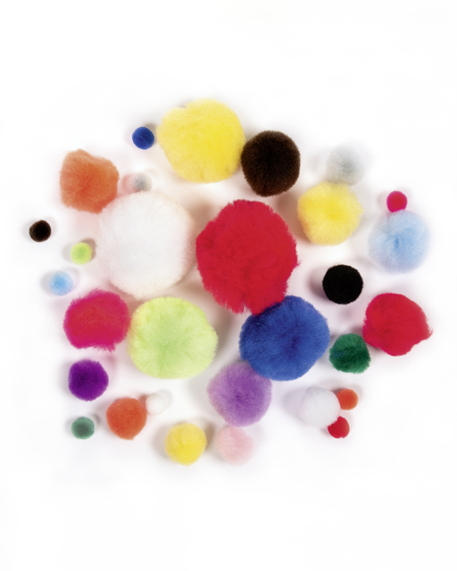 Pompon Folia 30 stuks diverse kleuren en afmetingen 30 stuks