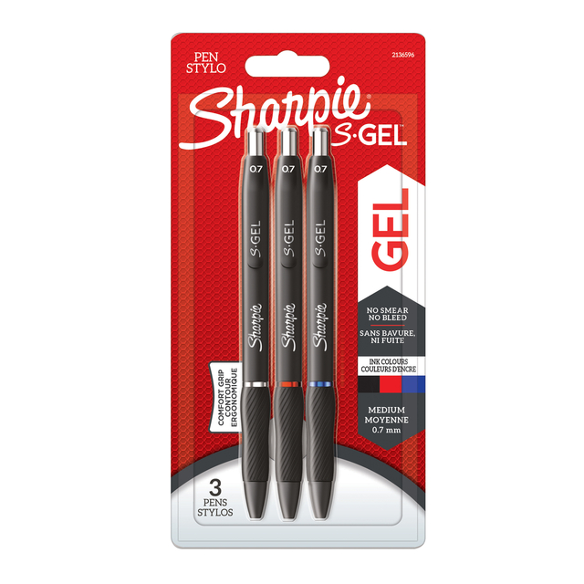 Gelschrijver Sharpie S-gel medium assorti blister à 3 stuk