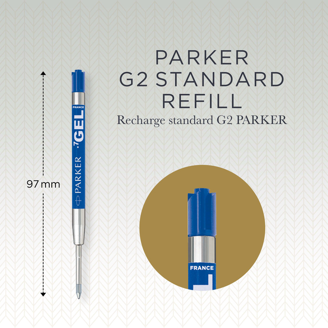 Gelschrijvervulling Parker Quink medium blauw blister à 1 stu