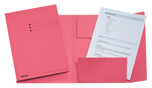 3-flap folio folder Esselte manilla 275gr pink