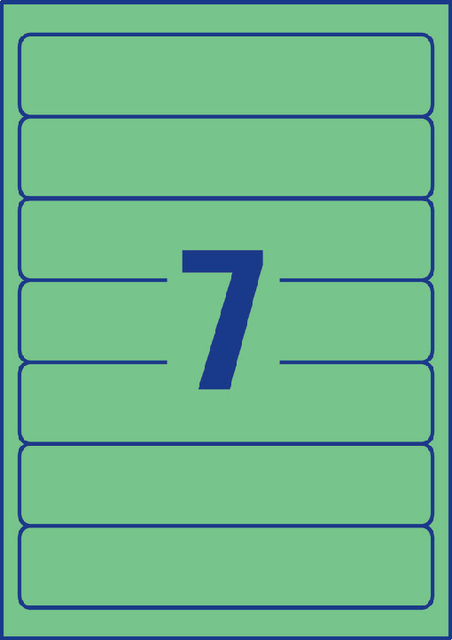Rugetiket Avery smal 38x192mm zelfklevend groen