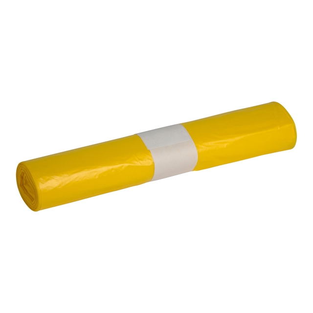 Afvalzak Propsac HDPE T25 70x110cm 120L geel  rol à 20 stuk