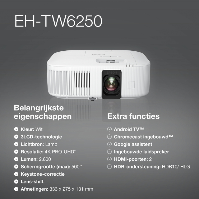 Projector Epson TW6250 4K