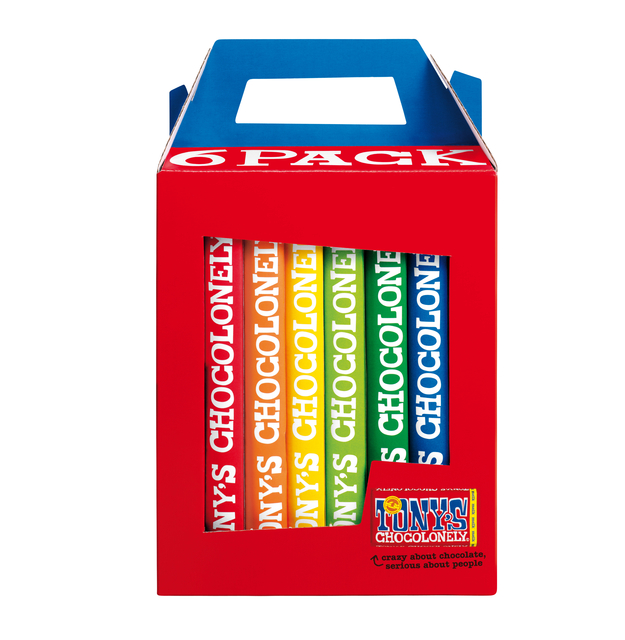 Chocolade Tony's Chocolonely Rainbowpack Classic 6 repen à 180g