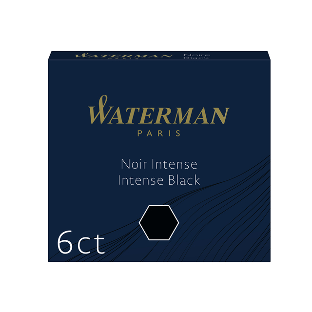 Inktpatroon Waterman internationaal zwart pak à 6 stuk
