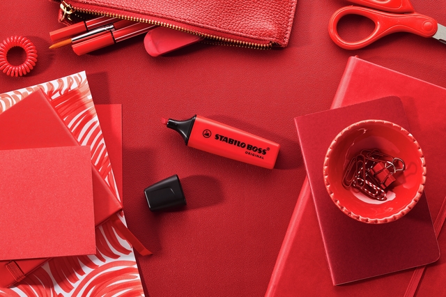 Markeerstift STABILO Boss 70/48 echt rood display à 15 stuks
